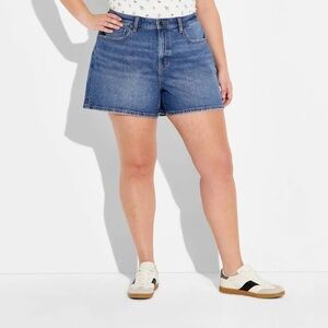 Wild Fable Women's Mid-Rise Midi Curvy Denim Shorts 14/4” Inseam NWT